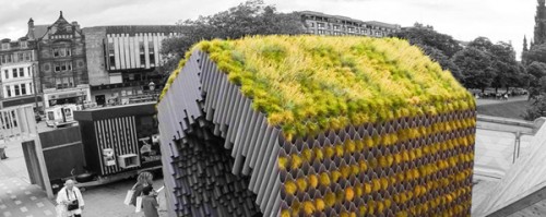 This pop-up rainwater pavilion in Edinburgh is designed to raise awareness about water